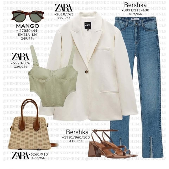 Zara Set Cut Out Oversized Blazer & Wide Pants - Picture 12 of 13